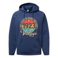 Vintage 1923 100 Years Of Being Awesome Performance Fleece Hoodie