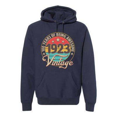 Vintage 1923 100 Years Of Being Awesome Premium Hoodie