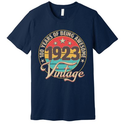 Vintage 1923 100 Years Of Being Awesome Premium T-Shirt