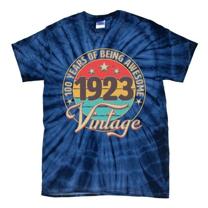 Vintage 1923 100 Years Of Being Awesome Tie-Dye T-Shirt