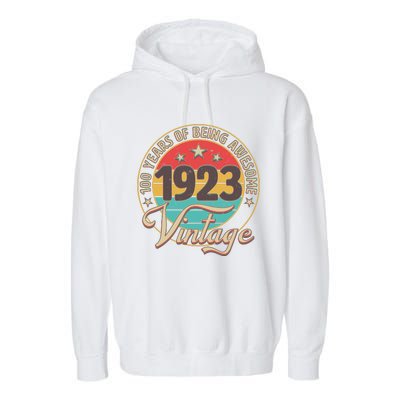 Vintage 1923 100 Years Of Being Awesome Garment-Dyed Fleece Hoodie