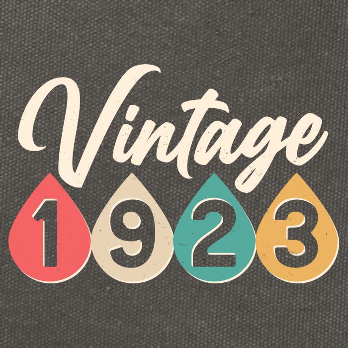 Vintage 1923 100th Birthday Retro Teardrop Design Cotton Canvas Backpack