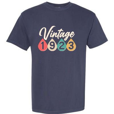 Vintage 1923 100th Birthday Retro Teardrop Design Garment-Dyed Heavyweight T-Shirt