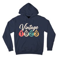 Vintage 1923 100th Birthday Retro Teardrop Design Hoodie