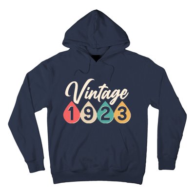 Vintage 1923 100th Birthday Retro Teardrop Design Hoodie