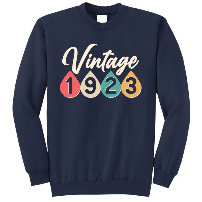 Vintage 1923 100th Birthday Retro Teardrop Design Sweatshirt