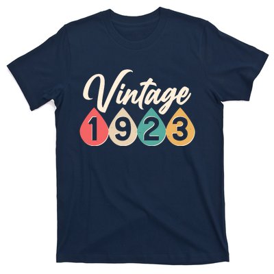 Vintage 1923 100th Birthday Retro Teardrop Design T-Shirt