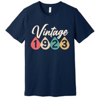 Vintage 1923 100th Birthday Retro Teardrop Design Premium T-Shirt