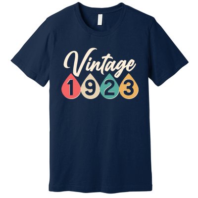 Vintage 1923 100th Birthday Retro Teardrop Design Premium T-Shirt