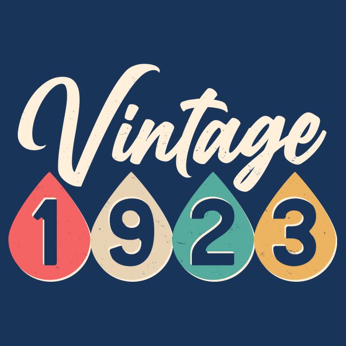 Vintage 1923 100th Birthday Retro Teardrop Design Premium T-Shirt