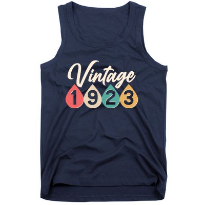 Vintage 1923 100th Birthday Retro Teardrop Design Tank Top