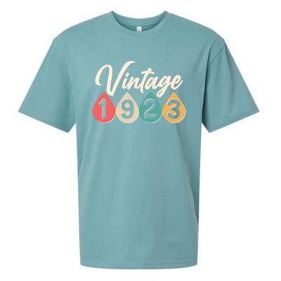 Vintage 1923 100th Birthday Retro Teardrop Design Sueded Cloud Jersey T-Shirt