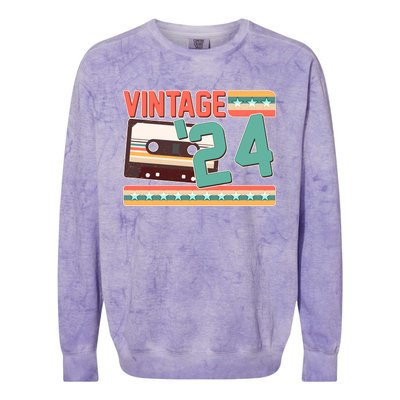 Vintage 1924 100th Birthday Cassette Tape Colorblast Crewneck Sweatshirt