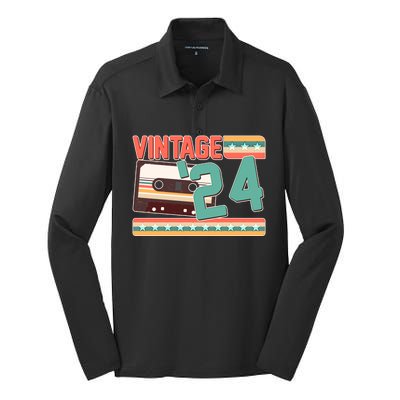 Vintage 1924 100th Birthday Cassette Tape Silk Touch Performance Long Sleeve Polo