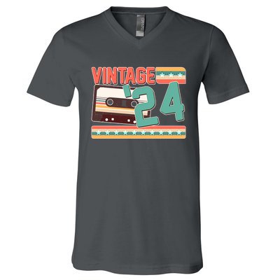 Vintage 1924 100th Birthday Cassette Tape V-Neck T-Shirt