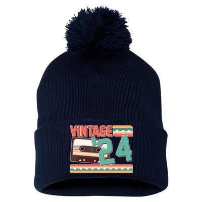 Vintage 1924 100th Birthday Cassette Tape Pom Pom 12in Knit Beanie