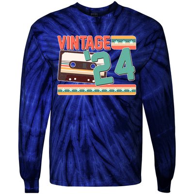 Vintage 1924 100th Birthday Cassette Tape Tie-Dye Long Sleeve Shirt