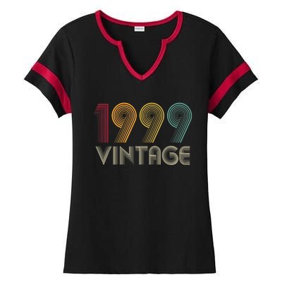 Vintage 1999  24th Birthday Gifts 24 Years Old Ladies Halftime Notch Neck Tee