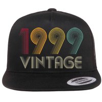 Vintage 1999  24th Birthday Gifts 24 Years Old Flat Bill Trucker Hat