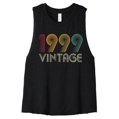 Vintage 1999  24th Birthday Gifts 24 Years Old Women's Racerback Cropped Tank