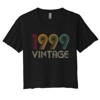 Vintage 1999  24th Birthday Gifts 24 Years Old Women's Crop Top Tee