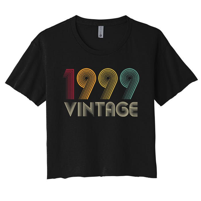 Vintage 1999  24th Birthday Gifts 24 Years Old Women's Crop Top Tee