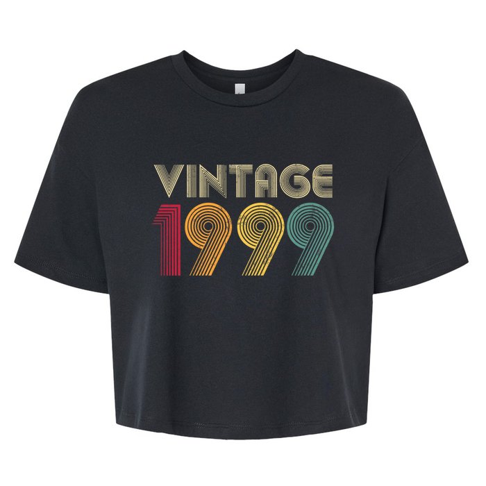 Vintage 1999 25th Birthday 25 Years Old Bella+Canvas Jersey Crop Tee