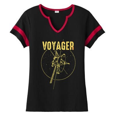 Voyager 1 & 2 Space Probe Solar System Astronomy Spaceflight Ladies Halftime Notch Neck Tee