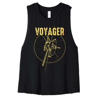 Voyager 1 & 2 Space Probe Solar System Astronomy Spaceflight Women's Racerback Cropped Tank