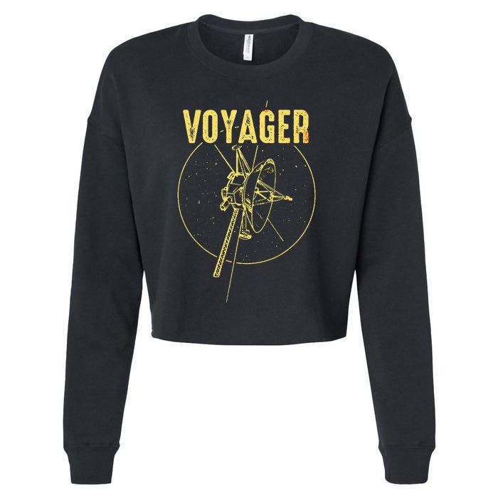 Voyager 1 & 2 Space Probe Solar System Astronomy Spaceflight Cropped Pullover Crew