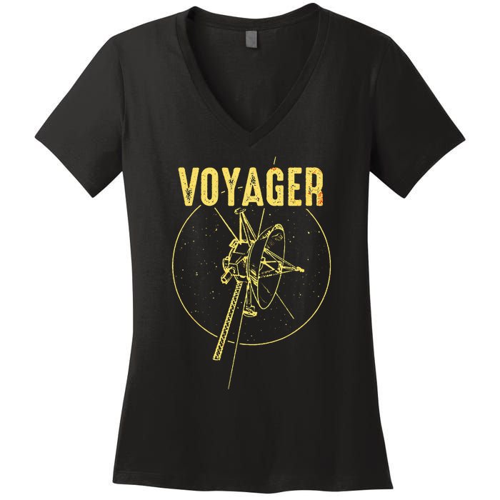 Voyager 1 & 2 Space Probe Solar System Astronomy Spaceflight Women's V-Neck T-Shirt