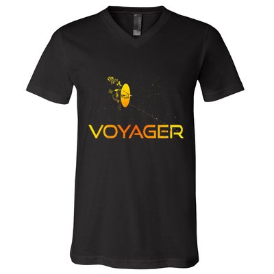 Voyager 1 & 2 Space Probe Solar System Astronomy Spaceflight V-Neck T-Shirt