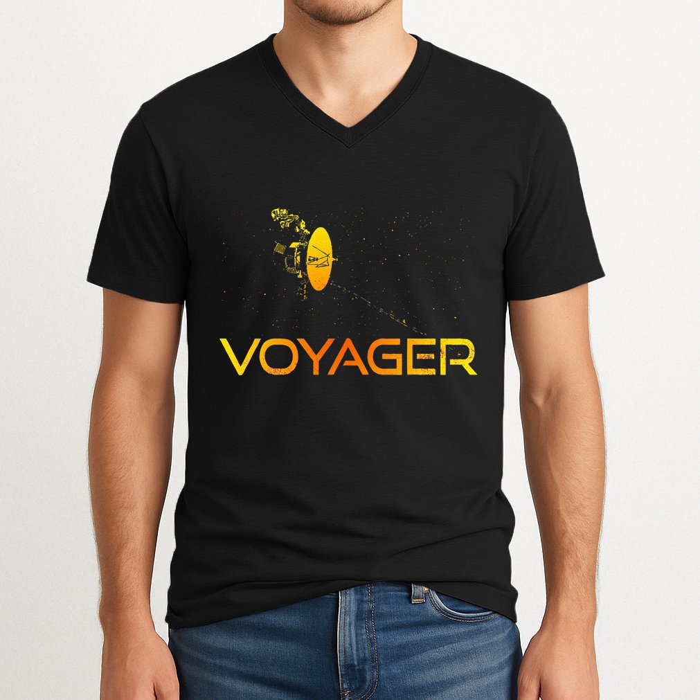 Voyager 1 & 2 Space Probe Solar System Astronomy Spaceflight V-Neck T-Shirt