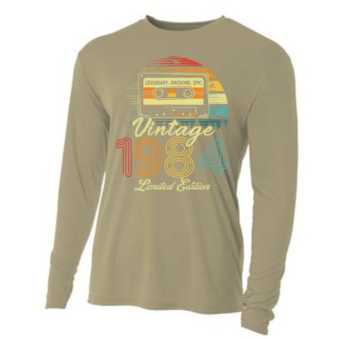 Vintage 1984 39th Birthday Gift 39 Years Old Cassette Tape Cooling Performance Long Sleeve Crew