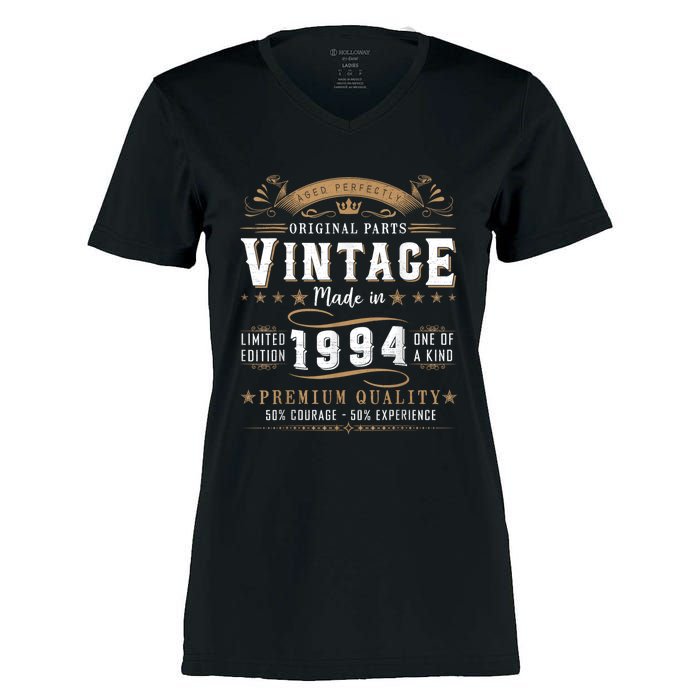 Vintage 1994 30th Birthday Gifts 30 Year Old Women's Momentum V-Neck T-Shirt