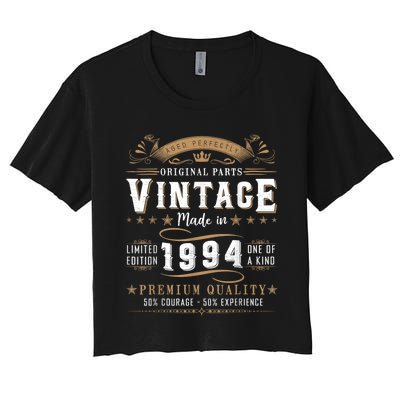 Vintage 1994 30th Birthday Gifts 30 Year Old Women's Crop Top Tee