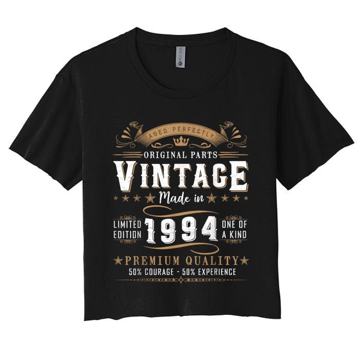 Vintage 1994 30th Birthday Gifts 30 Year Old Women's Crop Top Tee