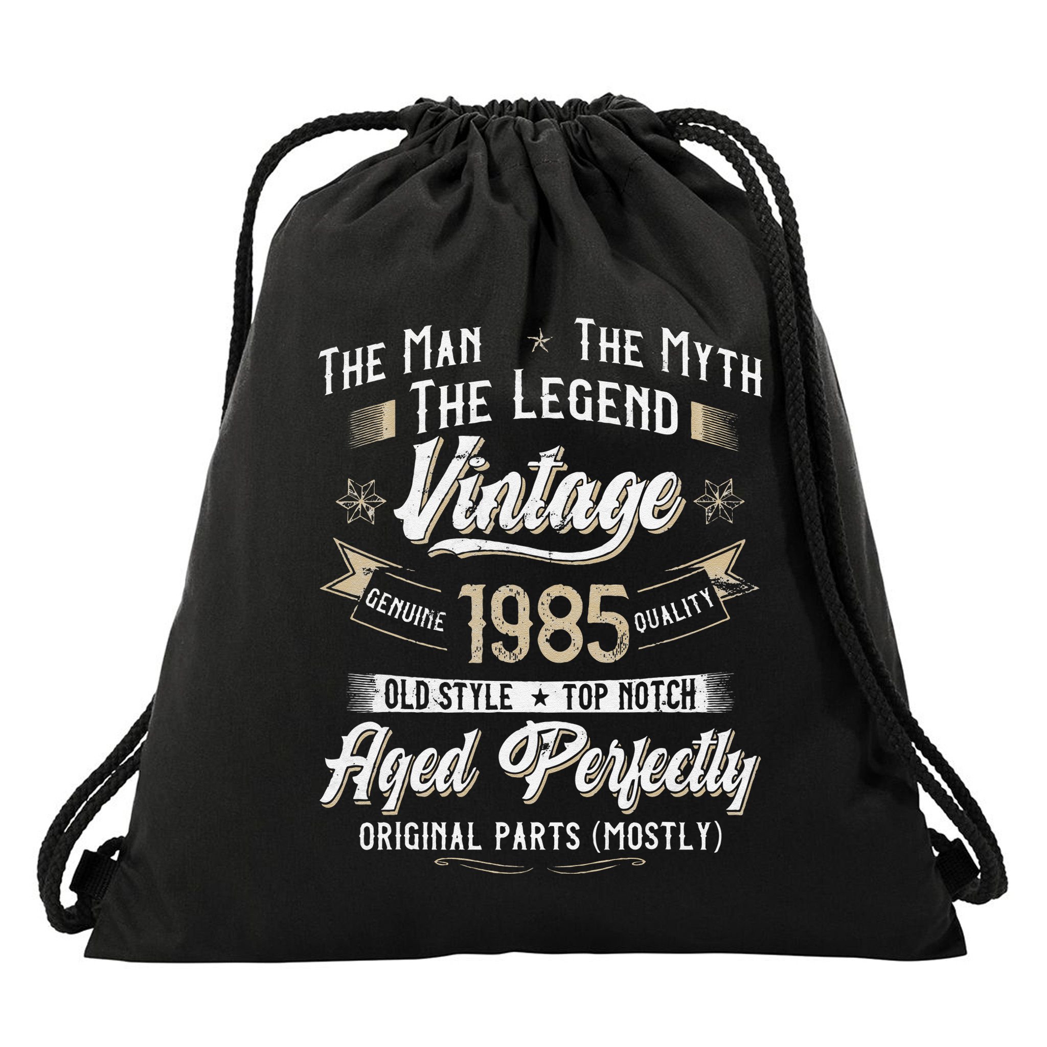 Vintage 1985 38th Birthday Gift 38 Years Old Drawstring Bag