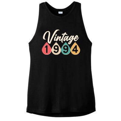 Vintage 1994 30th Birthday Retro Teardrop Design Ladies PosiCharge Tri-Blend Wicking Tank