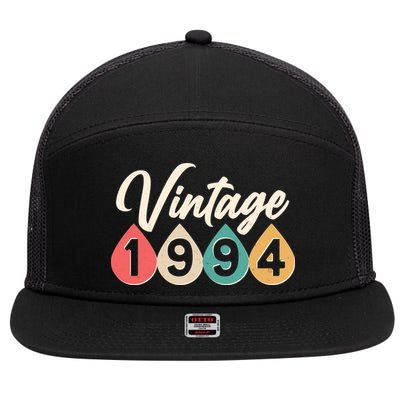 Vintage 1994 30th Birthday Retro Teardrop Design 7 Panel Mesh Trucker Snapback Hat