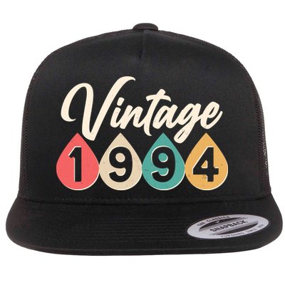 Vintage 1994 30th Birthday Retro Teardrop Design Flatbill Hat