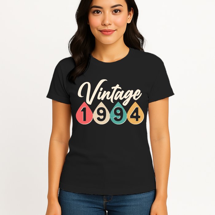 Vintage 1994 30th Birthday Retro Teardrop Design Womens T-Shirt