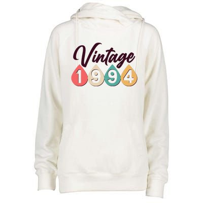 Vintage 1994 30th Birthday Retro Teardrop Design Womens Funnel Neck Pullover Hood