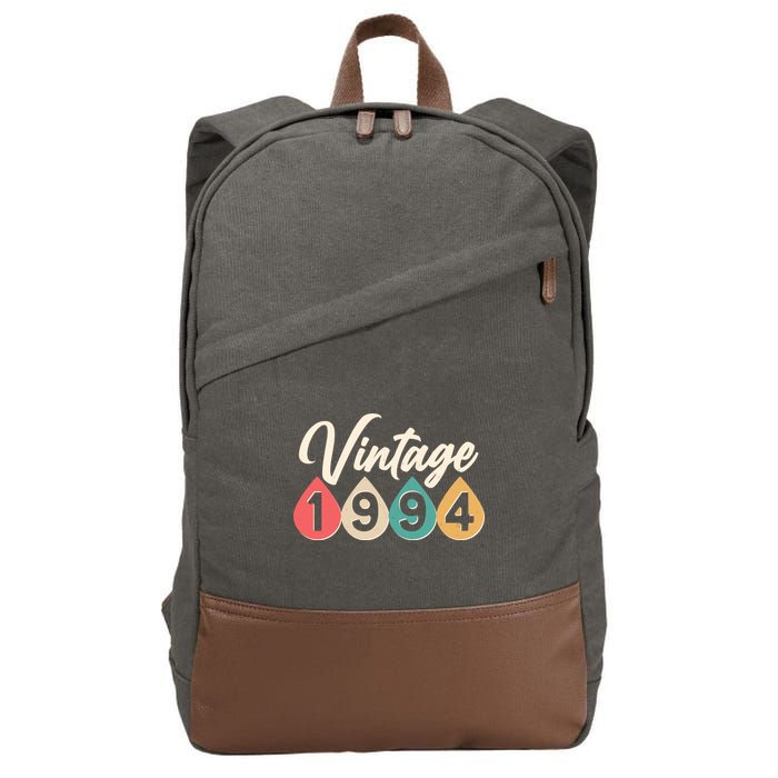 Vintage 1994 30th Birthday Retro Teardrop Design Cotton Canvas Backpack