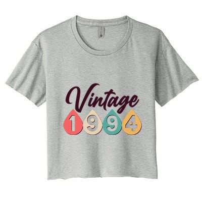 Vintage 1994 30th Birthday Retro Teardrop Design Women's Crop Top Tee