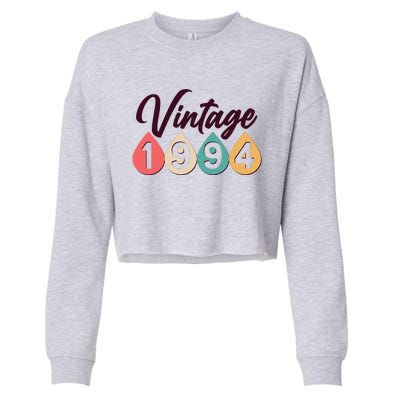 Vintage 1994 30th Birthday Retro Teardrop Design Cropped Pullover Crew