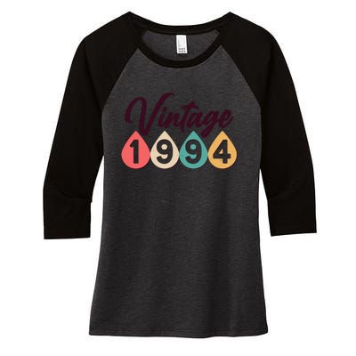 Vintage 1994 30th Birthday Retro Teardrop Design Women's Tri-Blend 3/4-Sleeve Raglan Shirt