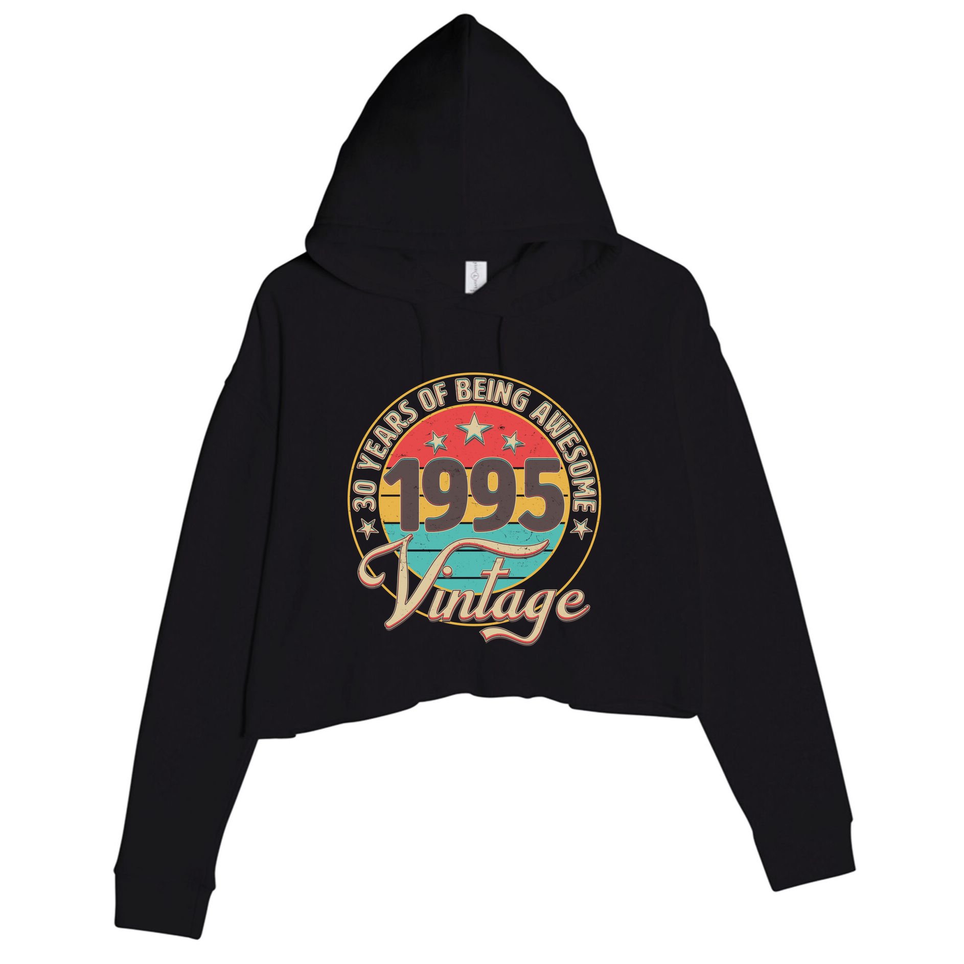 Vintage 1995 30 Years Of Being Awesome Crop Fleece Hoodie