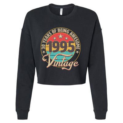 Vintage 1995 30 Years Of Being Awesome Cropped Pullover Crew
