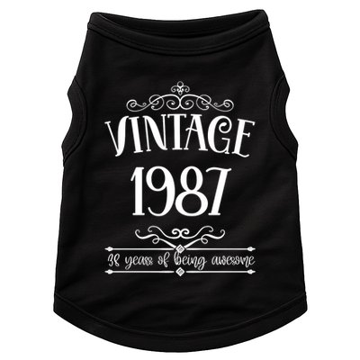 Vintage 1987 38 Years Of Being Awesome 38th Birthday Doggie Tank